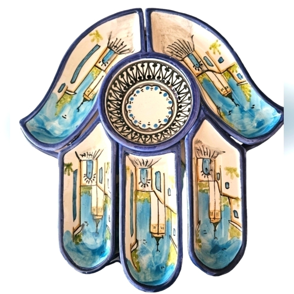 Large Khamsa 7 piece serving set - Picture 3 of 6